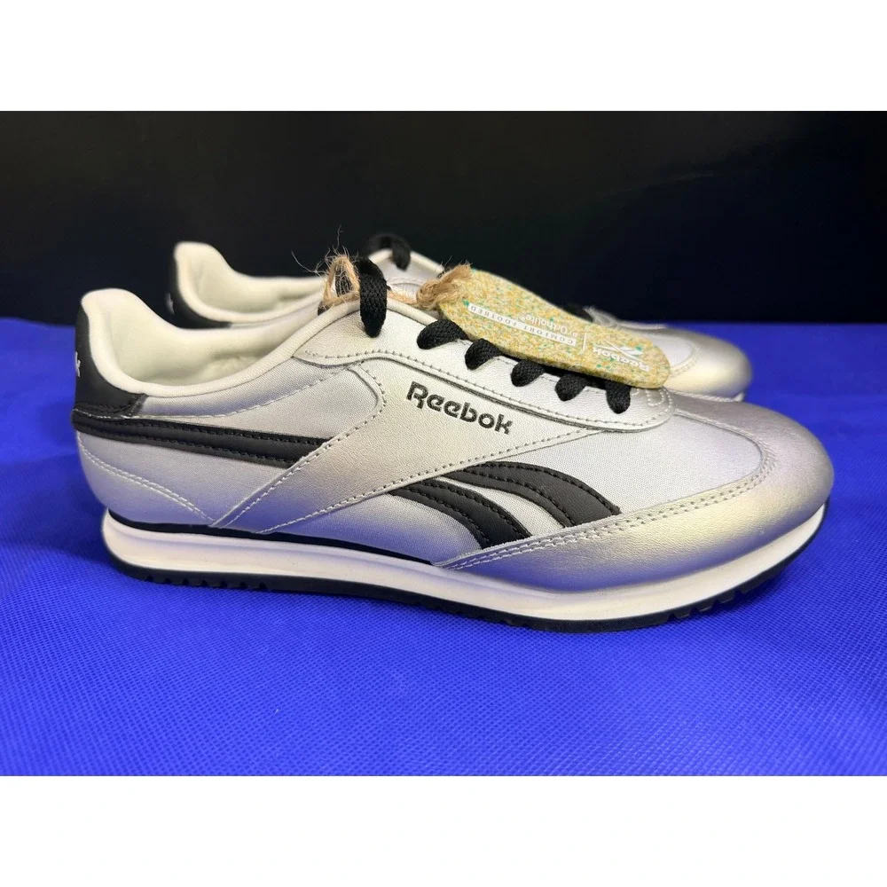Reebok Royal Classic Jogger 3‎ Shoes Silver Black Women's Sz 8 Athletic Sneakers